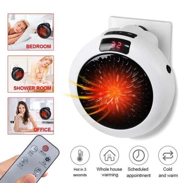 Calentador eléctrico 900w con mando - Imagen 2