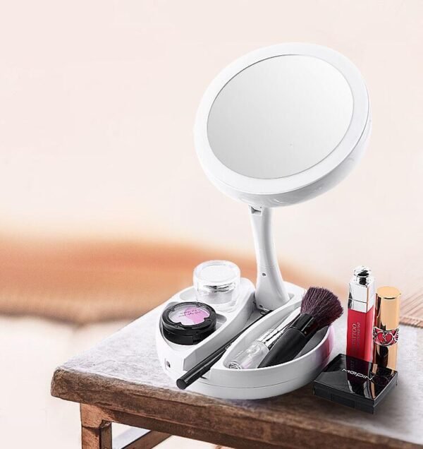 Espejo de maquillaje doble cara plegable - Imagen 4