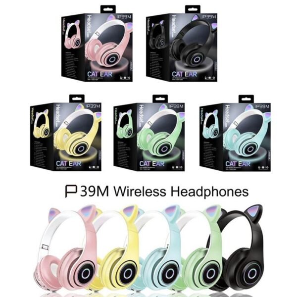 Cascos inalámbrico con orejas de gato y luz - Imagen 5