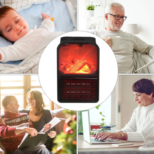 Calefactor con efecto de chimenea 1000w con mando de control - Imagen 2