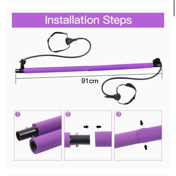 Bandas de resistencia con barra para Yoga, Crossfit y Pilates - Imagen 4