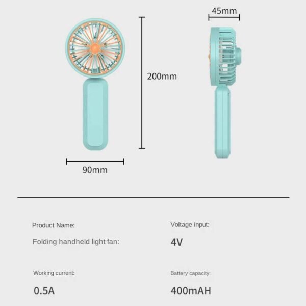 Mini ventilador plegable con Luz - Imagen 5