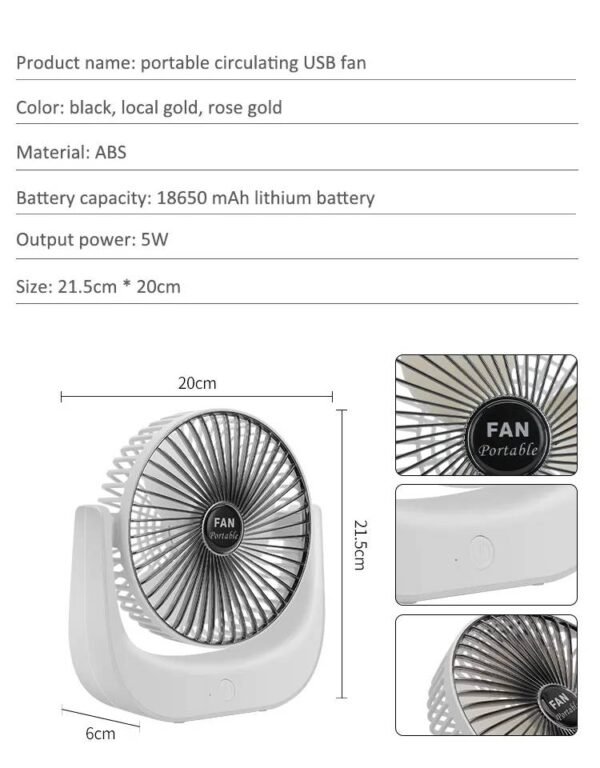 Ventilador portable para mesa - Imagen 5