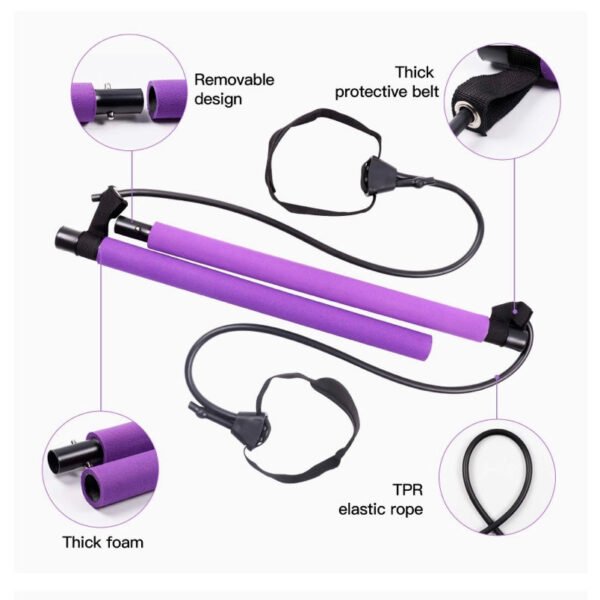 Bandas de resistencia con barra para Yoga, Crossfit y Pilates - Imagen 5
