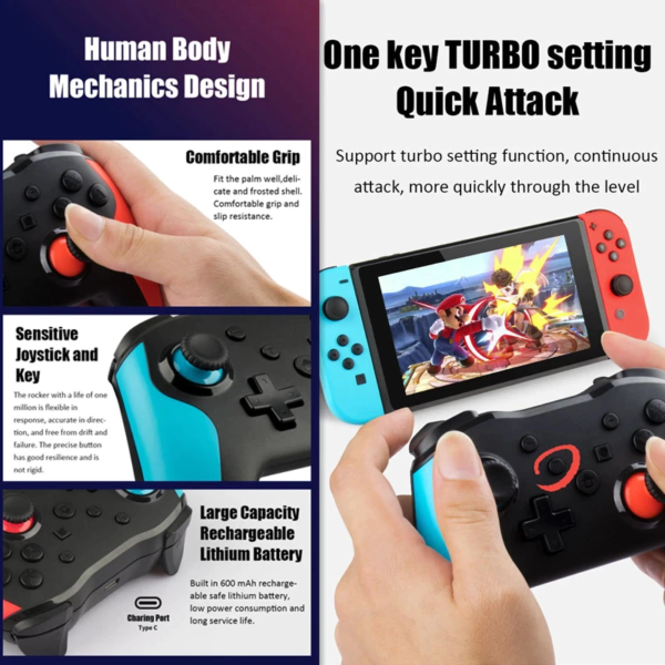 Mando inalámbrico compatible para Switch, PS3 y PC - Imagen 2