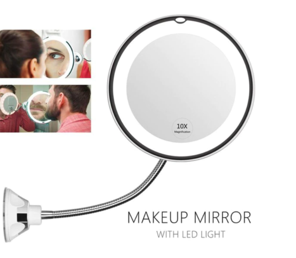 Espejo de maquillaje con ventosa