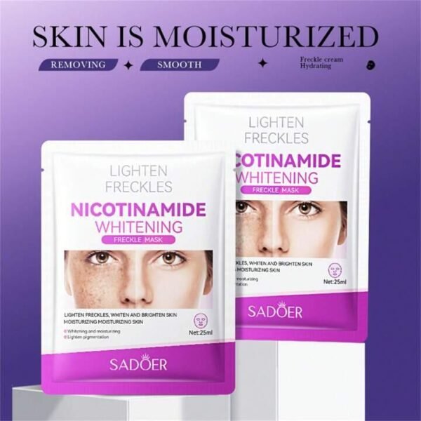 Mascarilla Facial Anti-Pecas Blanqueadora de Nicotinamida – Piel Uniforme y Radiante (1ud) - Imagen 3