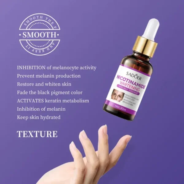 Solución Blanqueante & Suavizante con Nicotinamida (30ml) – Ilumina, Hidrata y Unifica el Tono de la Piel - Imagen 6
