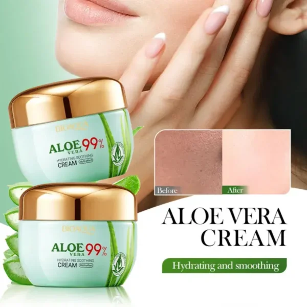 Crema Hidratante Reparadora y Reafirmante con Aloe Vera 99% (50g) - Imagen 7