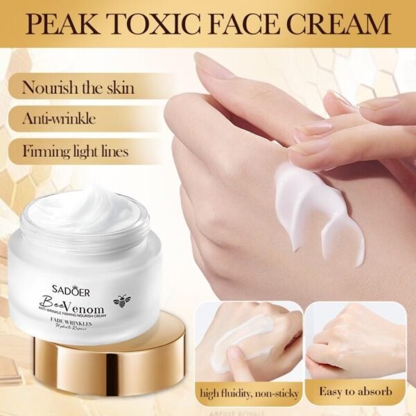 Crema Facial Reafirmante Antiarrugas con Veneno de Abeja (50g) – Efecto Lifting Natural - Imagen 4