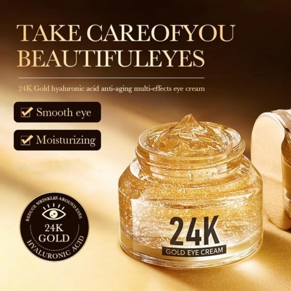Contorno de Ojos en Crema Multiefecto Hialurónico 24K (40g) – Hidratación, Reafirmación y Luminosidad - Imagen 4
