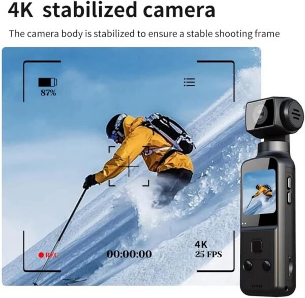 Cámara Digital de Bolsillo 4K – Rotación 270°, WiFi, Estabilización y Grabación en Movimiento - Imagen 5