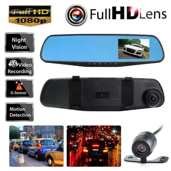 Cámara Retrovisor HD Vista Panorámica Dual – Seguridad y Visión Total para tu Vehículo - Imagen 2