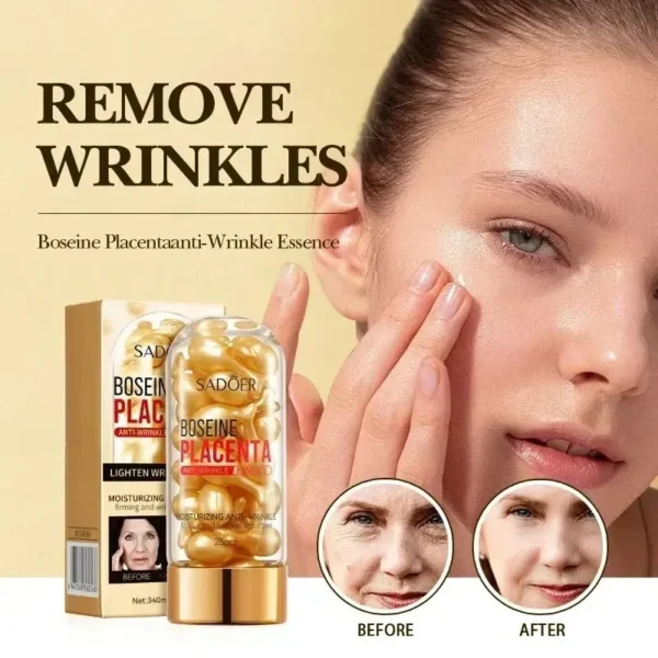Placenta Esencia Facial Antiarrugas Suero Facial Antiedad Cápsulas 50pcs - Imagen 10