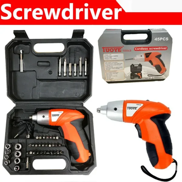 Kit de Destornillador Eléctrico Inalámbrico 45 Piezas – Versatilidad y Precisión en un Solo Set - Imagen 2