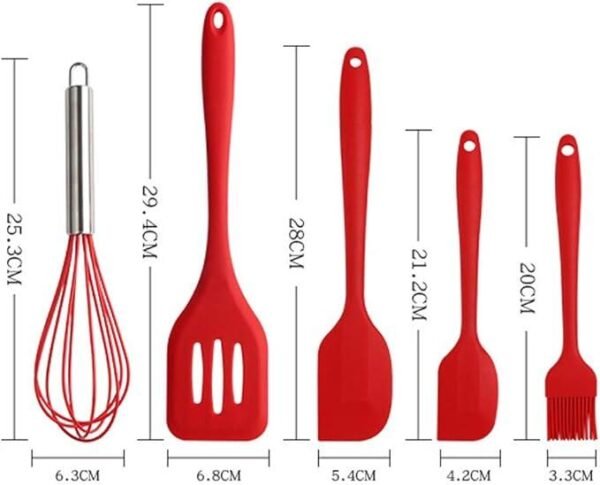 Juego de Espátulas de Cocina de Silicona Antiadherente (5 piezas) - Imagen 3