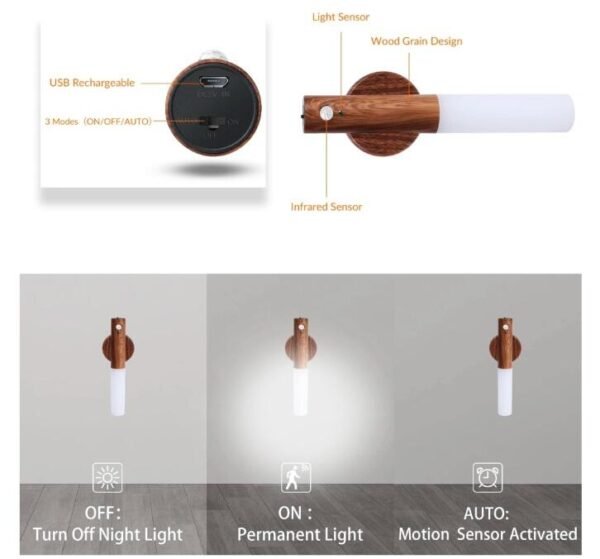 Luz LED Magnética con Sensor de Movimiento – Iluminación Inteligente para Cada Rincón - Imagen 6