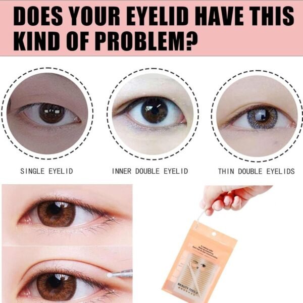 Pegatinas Impermeables de Doble Párpado – Efecto Lifting Instantáneo para Ojos Caídos - Imagen 8