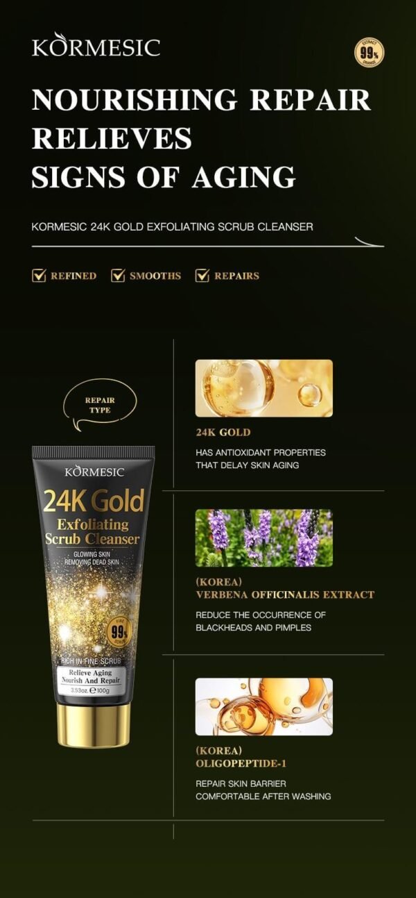 Limpiador Facial Exfoliante 24K – 100ml - Imagen 3
