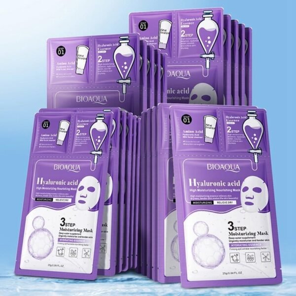 MASCARILLA FACIAL 3 PASOS ÁCIDO HIALURÓNICO Y AMINOÁCIDOS (0.8g + 0.8g + 25g) - Imagen 2