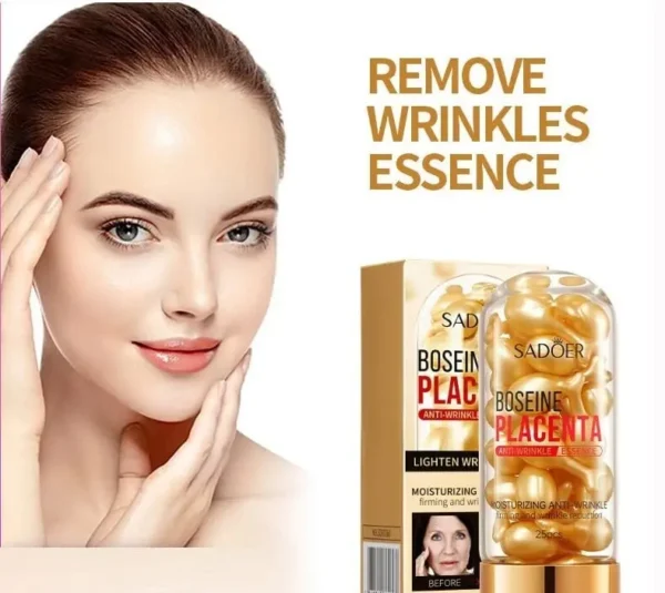Placenta Esencia Facial Antiarrugas Suero Facial Antiedad Cápsulas 50pcs - Imagen 6