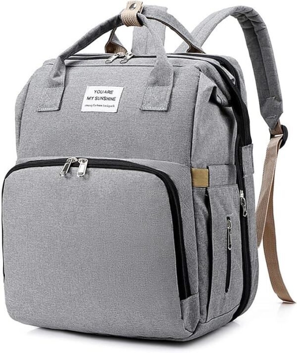 Mochila Mamá de Pañales Multifuncional Plegable - Cuna de Viaje y Estación de Cambio para Bebé, Estilo Unisex - Imagen 10