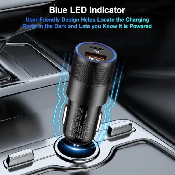 Cargador de Coche Dual USB y USB-C - Carga Rápida y Compacta - Imagen 6