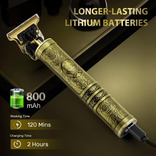 Juego de Corte de Pelo Profesional Inalámbrico Recargable con Motor de 7000 RPM GreenLyca - Imagen 2