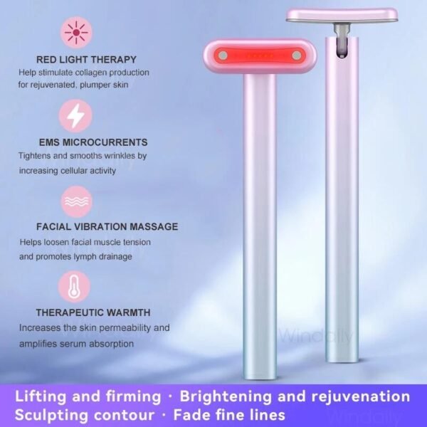 Masajeador Facial 4 en 1 con Luz Roja LED – El Secreto de un Rostro Radiante - Imagen 8