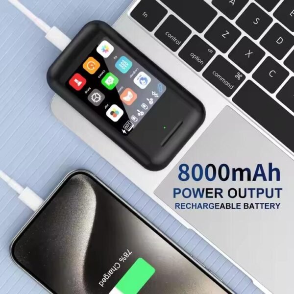 Powerbank con Auriculares TWS 8000mAh - Bluetooth v5.3, Pantalla LCD y Linterna Incorporada - Imagen 7