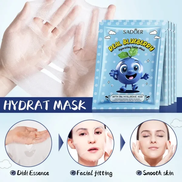 Mascarilla Facial Hidratante de Arándanos SADOER - Imagen 8