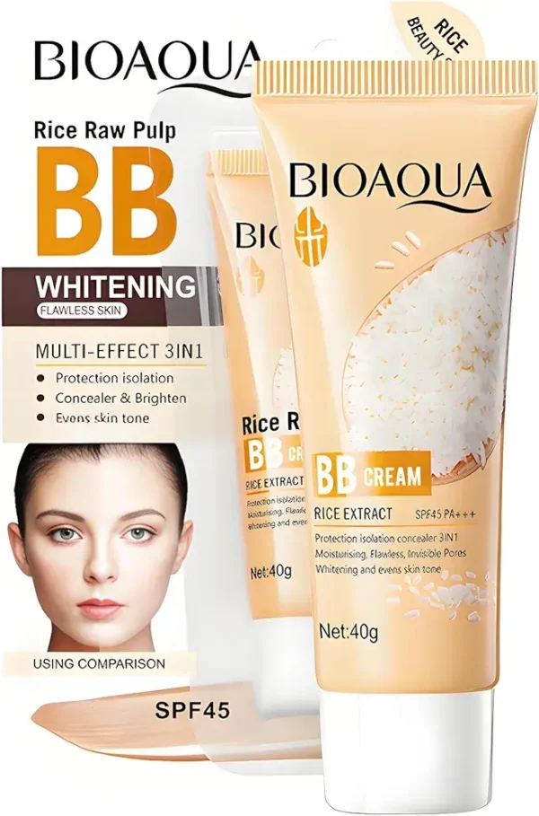 Maquillaje Corrector Iluminador BB SPF45 con Extracto de Arroz (40g) - Imagen 4