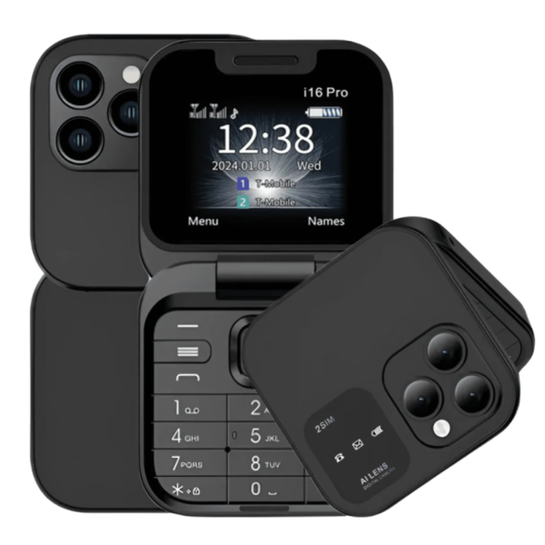 Móvil i16 Pro - Teléfono Plegable Multilingüe con Pantalla Doble, Linterna LED, Cámara HD y Batería de Larga Duración - Imagen 10