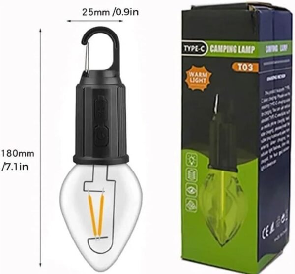 Bombilla Tipo C ideal para camping  - Foco Resistente al Agua IPX4, Ideal para Camping y Decoración - Imagen 4