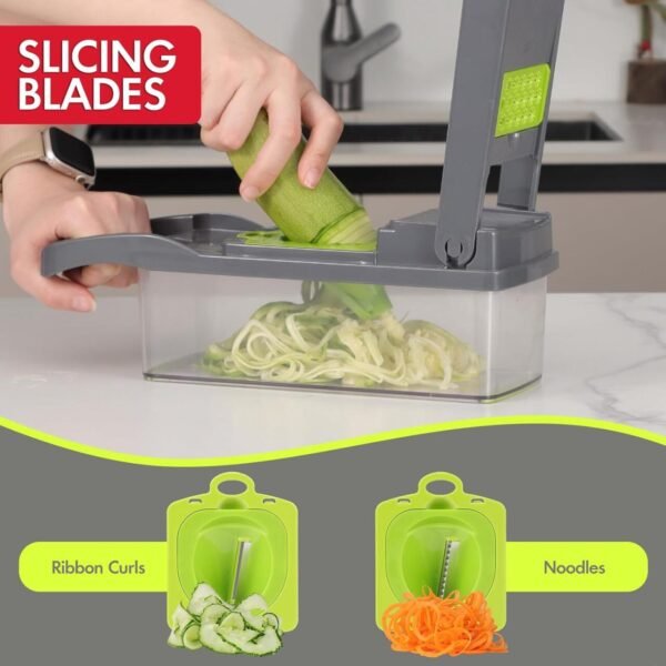 Picador de verduras, cortador profesional de mandolina 14 en 1 - Imagen 4