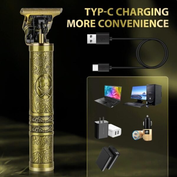 Juego de Corte de Pelo Profesional Inalámbrico Recargable con Motor de 7000 RPM GreenLyca