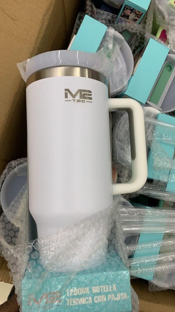 Botella Termo 1200 ml – Taza Térmica de Acero Inoxidable con Pajita, Aislamiento de Doble Pared, 100% a Prueba de Fugas - Imagen 8