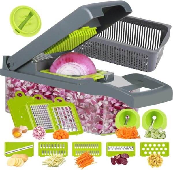 Picador de verduras, cortador profesional de mandolina 14 en 1 - Imagen 5