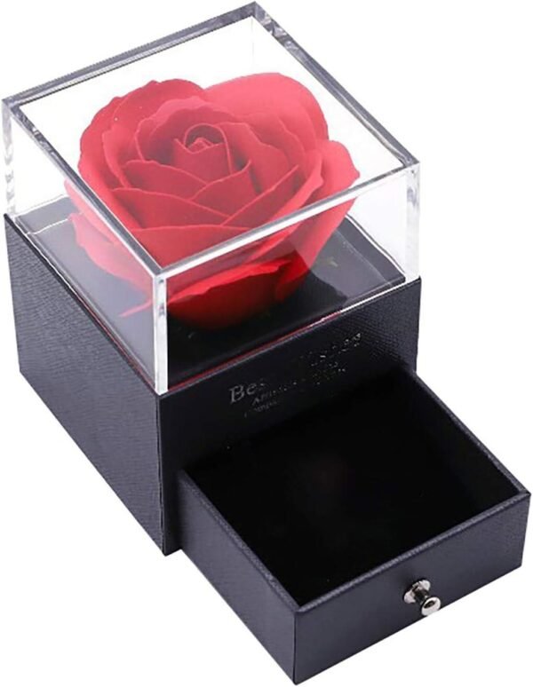 Rosa Eterna + Collar - Flor Preservada en Cúpula de Cristal - Imagen 5