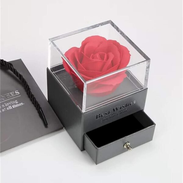 Rosa Eterna + Collar - Flor Preservada en Cúpula de Cristal - Imagen 7