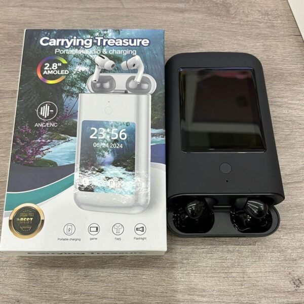 Powerbank con Auriculares TWS 8000mAh - Bluetooth v5.3, Pantalla LCD y Linterna Incorporada - Imagen 4