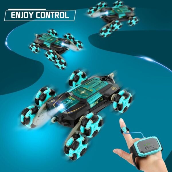 Coche de Acrobacias RC con Detección de Gestos - 360° Giros, Control Remoto 2.4 GHz, Efectos de Luces, Música - Imagen 6