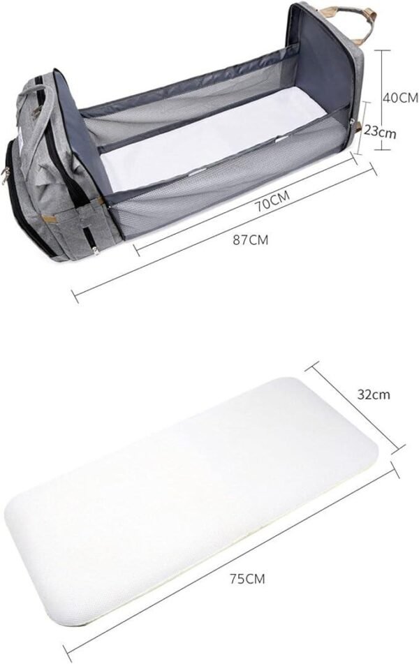Mochila Mamá de Pañales Multifuncional Plegable - Cuna de Viaje y Estación de Cambio para Bebé, Estilo Unisex - Imagen 5