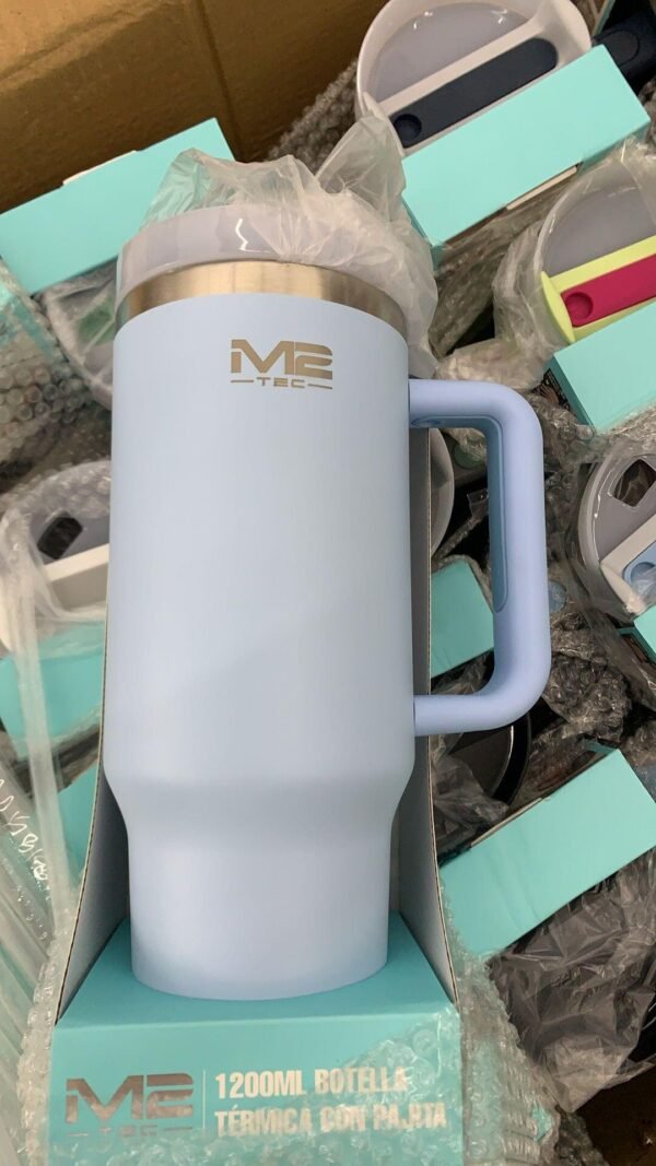 Botella Termo 1200 ml – Taza Térmica de Acero Inoxidable con Pajita, Aislamiento de Doble Pared, 100% a Prueba de Fugas - Imagen 4