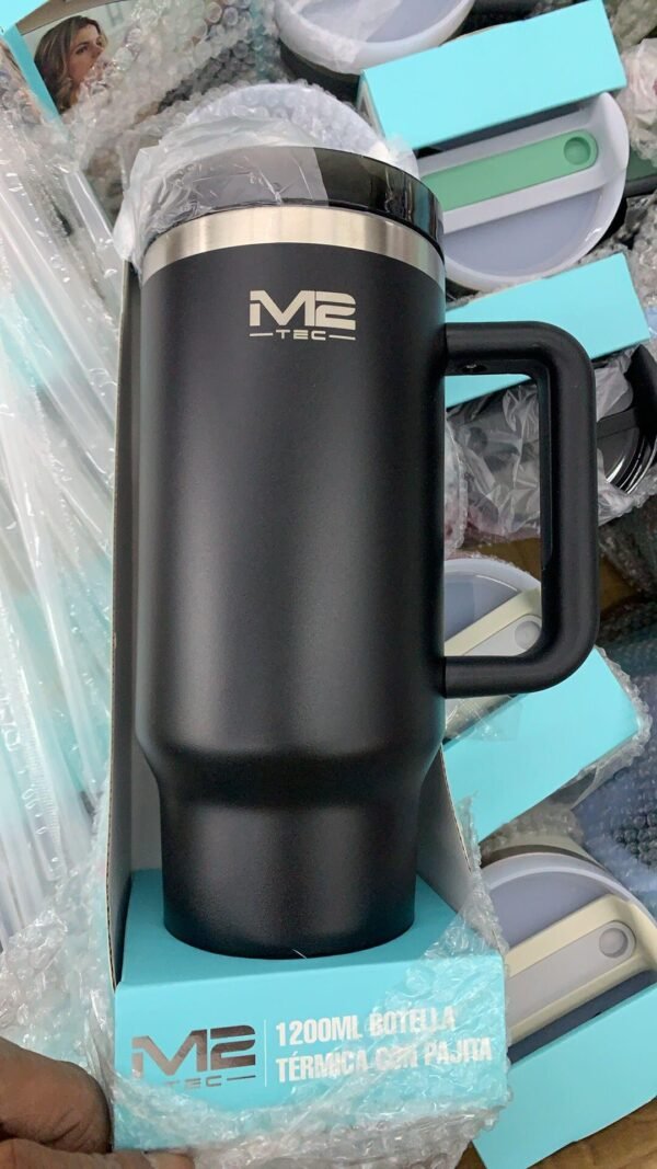 Botella Termo 1200 ml – Taza Térmica de Acero Inoxidable con Pajita, Aislamiento de Doble Pared, 100% a Prueba de Fugas - Imagen 3
