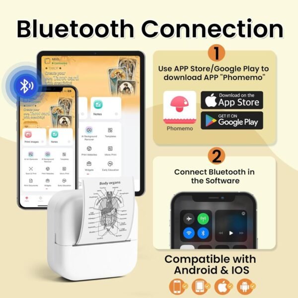 M2 Mini Impresora Térmica Portátil Bluetooth & WiFi – Imprime Donde Quieras 🖨️📱 - Imagen 8