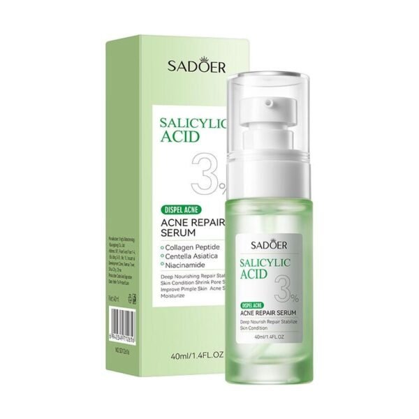 Sérum Reparador para el Acné con Ácido Salicílico 40ml SADOER – Purifica, Desinflama y Regenera la Piel con Tendencia Acneica - Imagen 3
