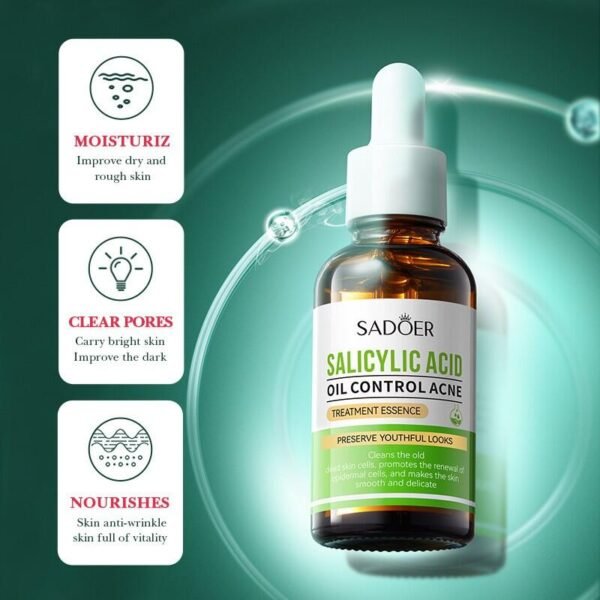 Esencia de Tratamiento con Ácido Salicílico 30ml – Control del Acné, Reducción de Grasa y Piel Visiblemente Más Limpia - Imagen 3