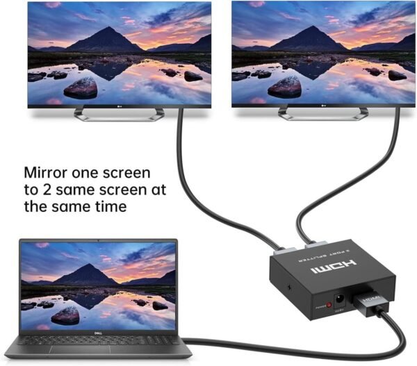 Divisor HDMI 4K – 1 Entrada a 2 Salidas Simultáneas - Imagen 2