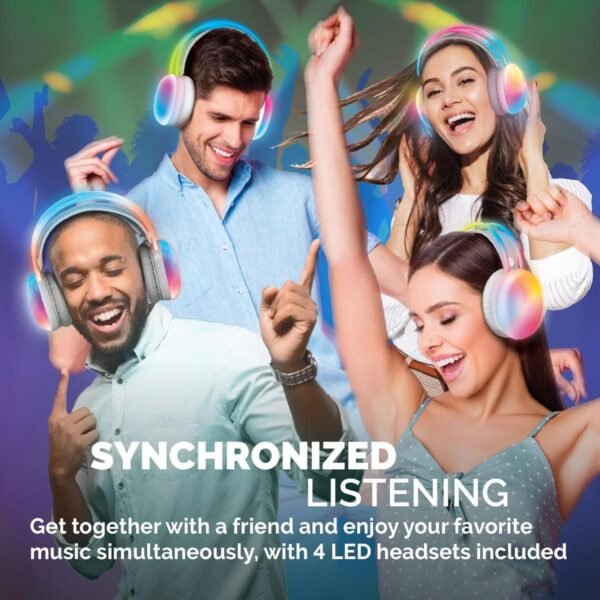 Brookstone Auriculares Inalámbricos con Luces LED Multicolor - Imagen 5